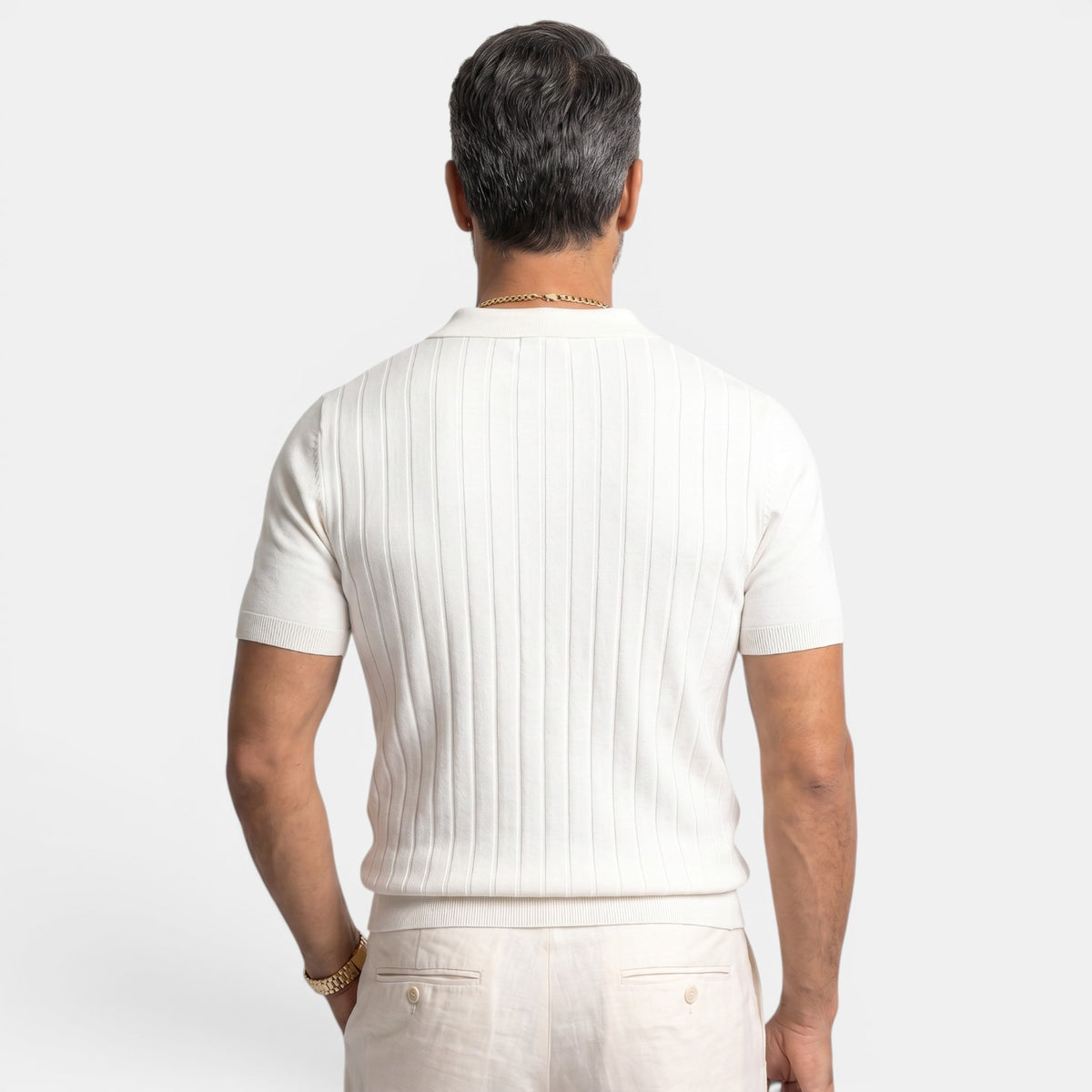 Men's Wool Polo Shirt - Short Sleeve, Machine Washable