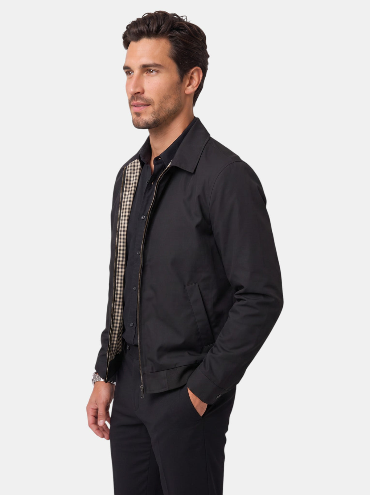 Chaqueta Hombre Ligera con Cremallera y Cuello Clásico