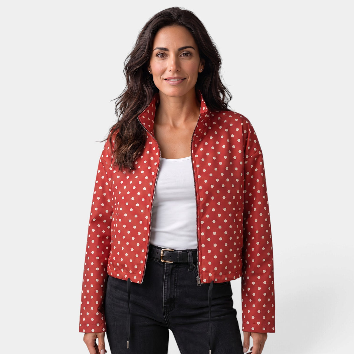 Cazadora Bomber Mujer Casual de Lunares