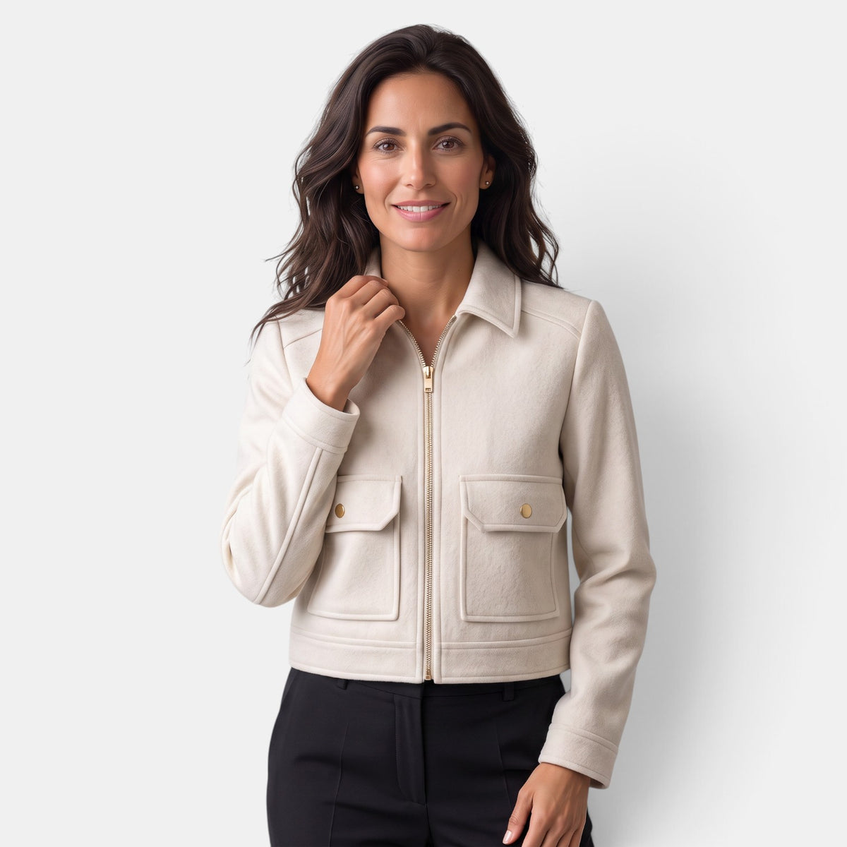 Chaqueta Mujer de Lana con Cremallera