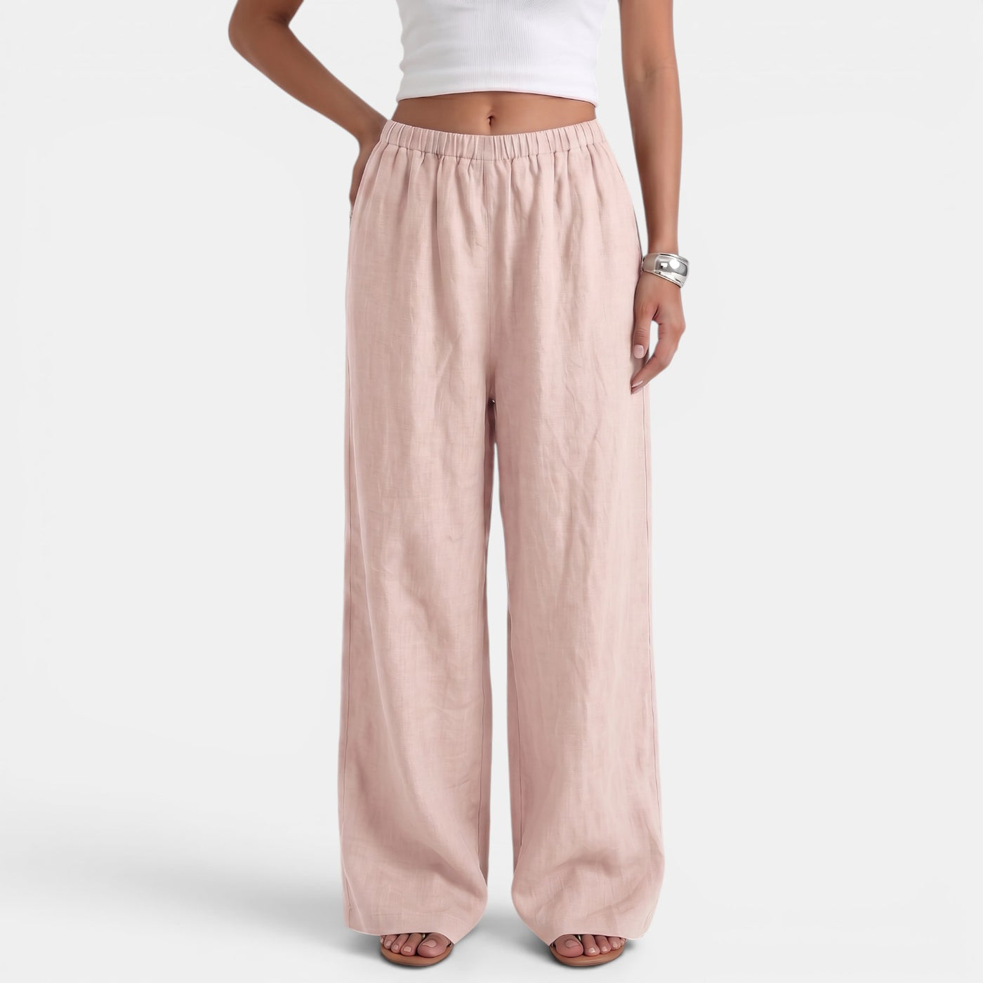 Women's Wide Leg Linen Cotton Summer Pants