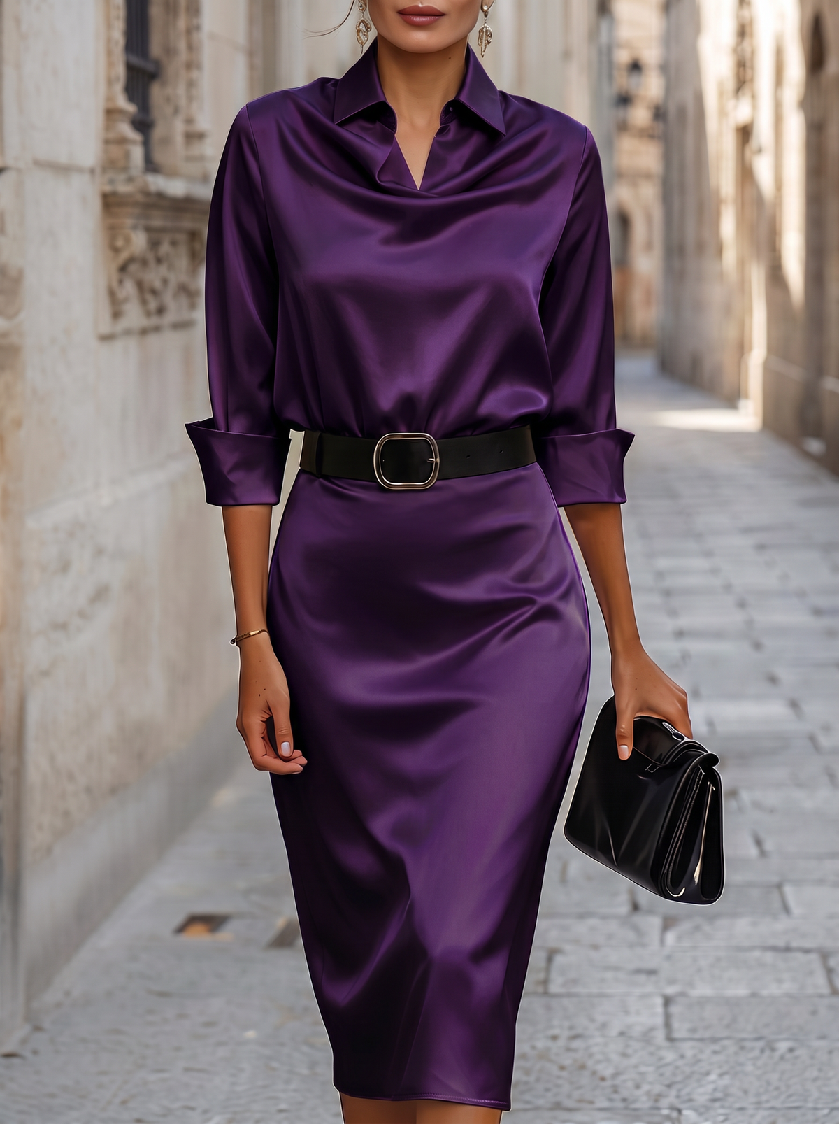 Vestido Invitada de Boda Midi Drapeado
