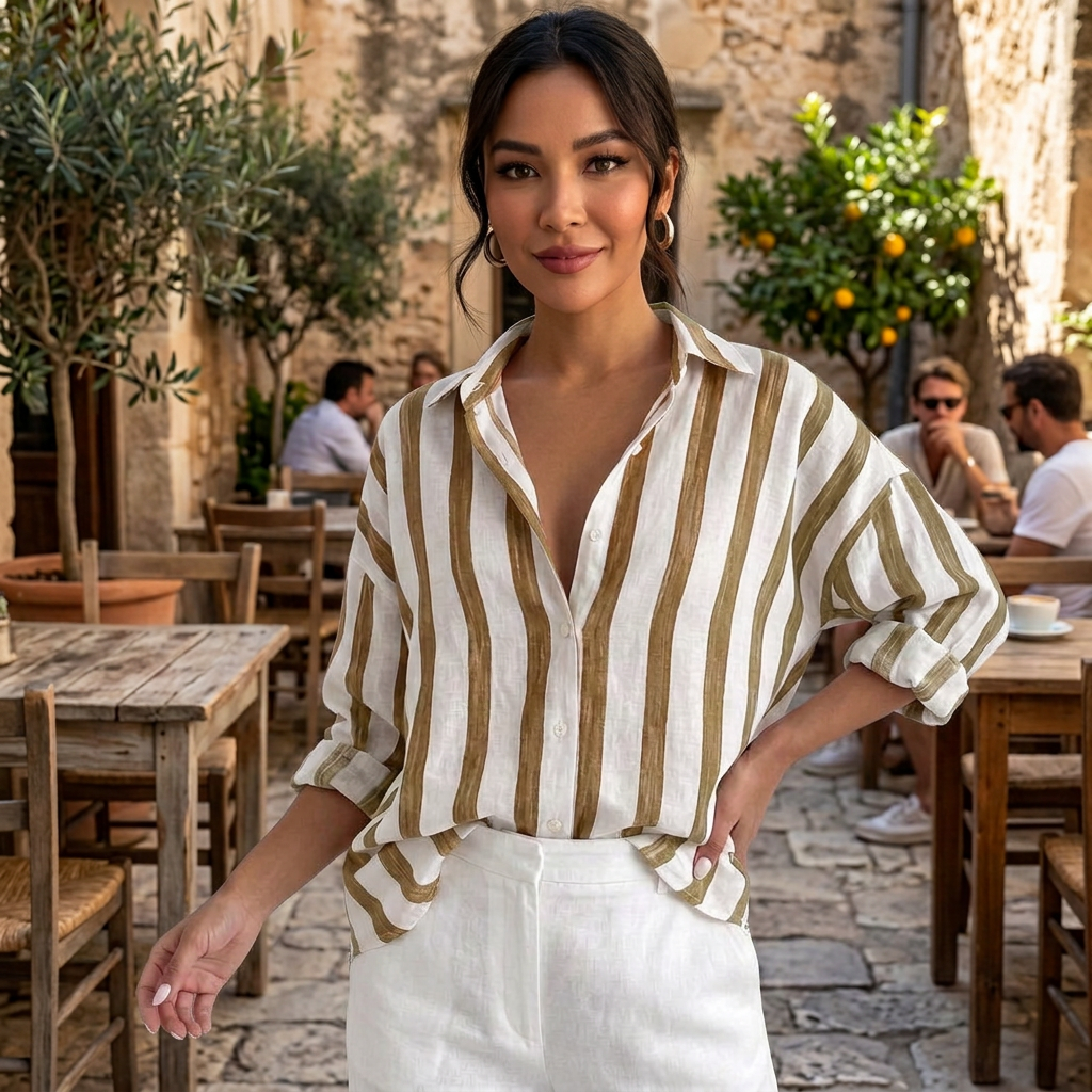 Camisa Oversize Rayas Mujer