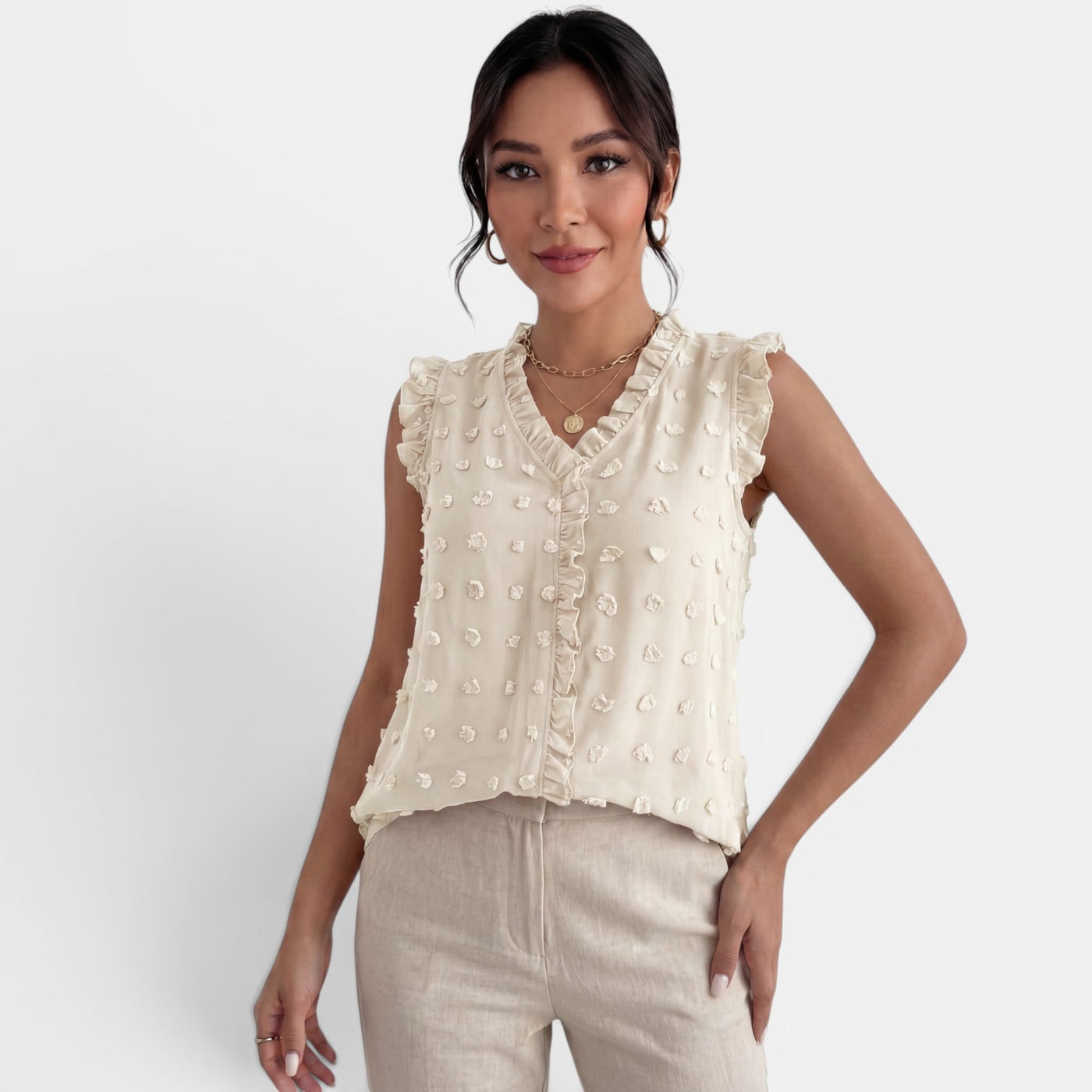 Blusa Mujer Volantes Elegante