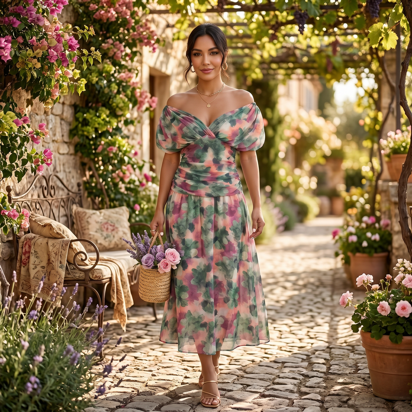 Vestido Midi Floral Verano