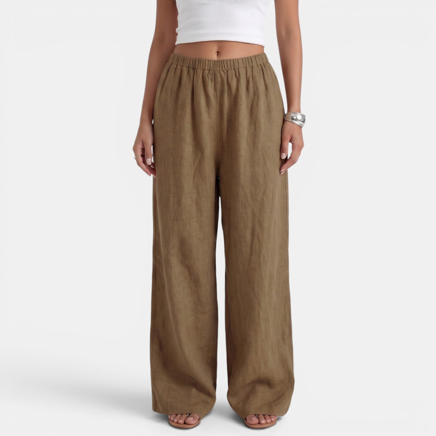 Women's Wide Leg Linen Cotton Summer Pants