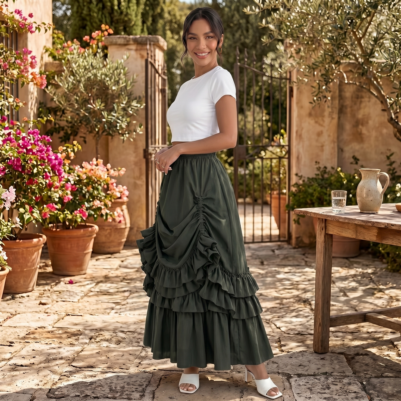 Falda Gótica Larga Vintage Mujer
