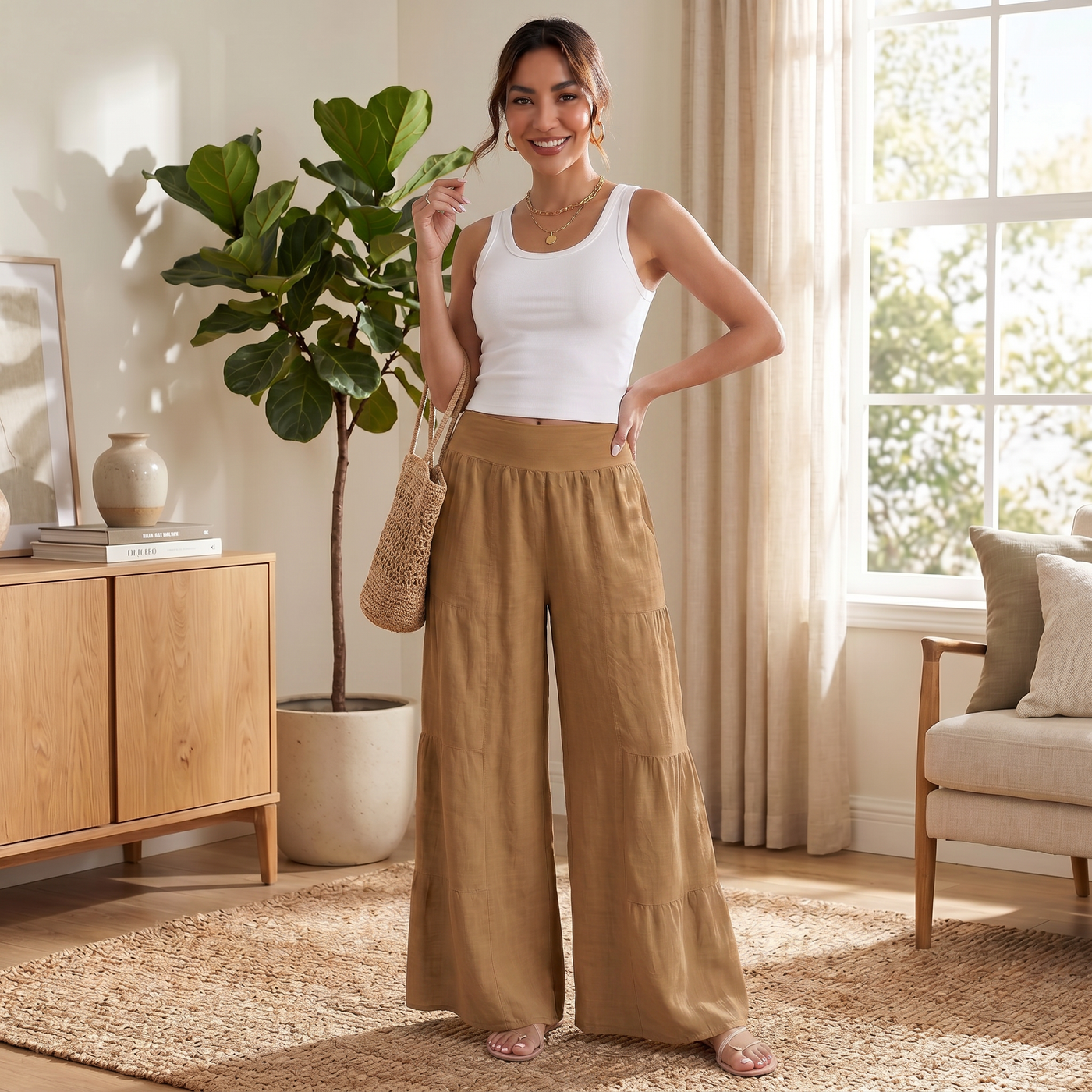 Women's Wide Linen Trousers