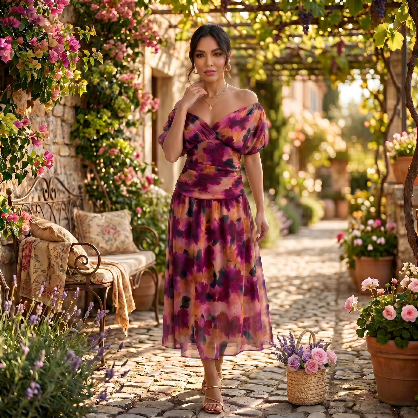 Vestido Midi Floral Verano