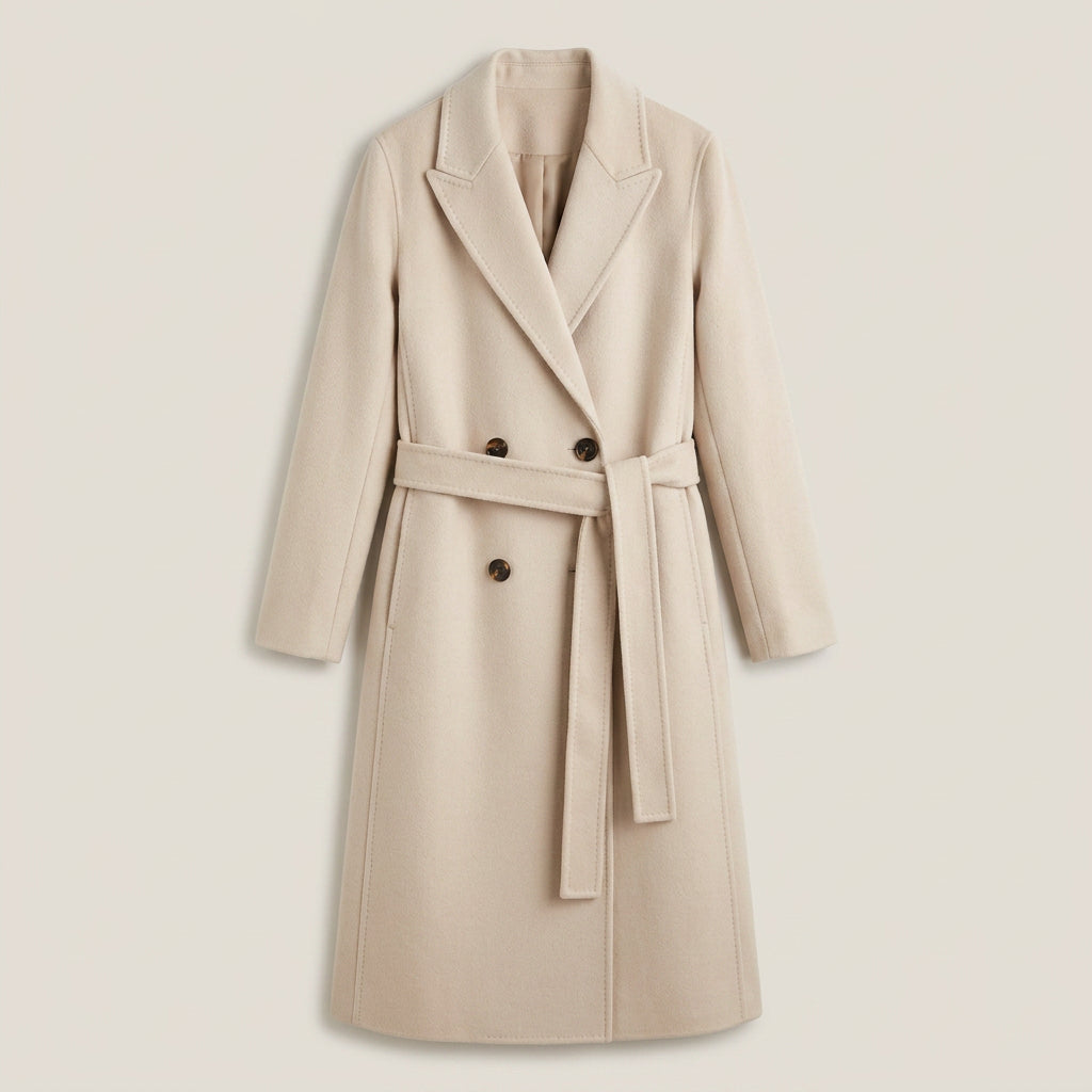 Abrigo Largo Mujer con Cinturón - Elegante Invierno