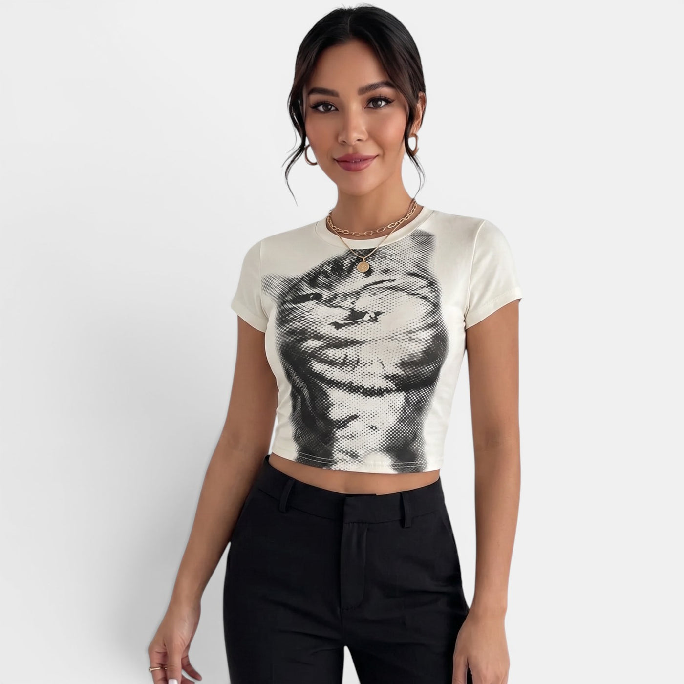 Camiseta Mujer Gato Blanca