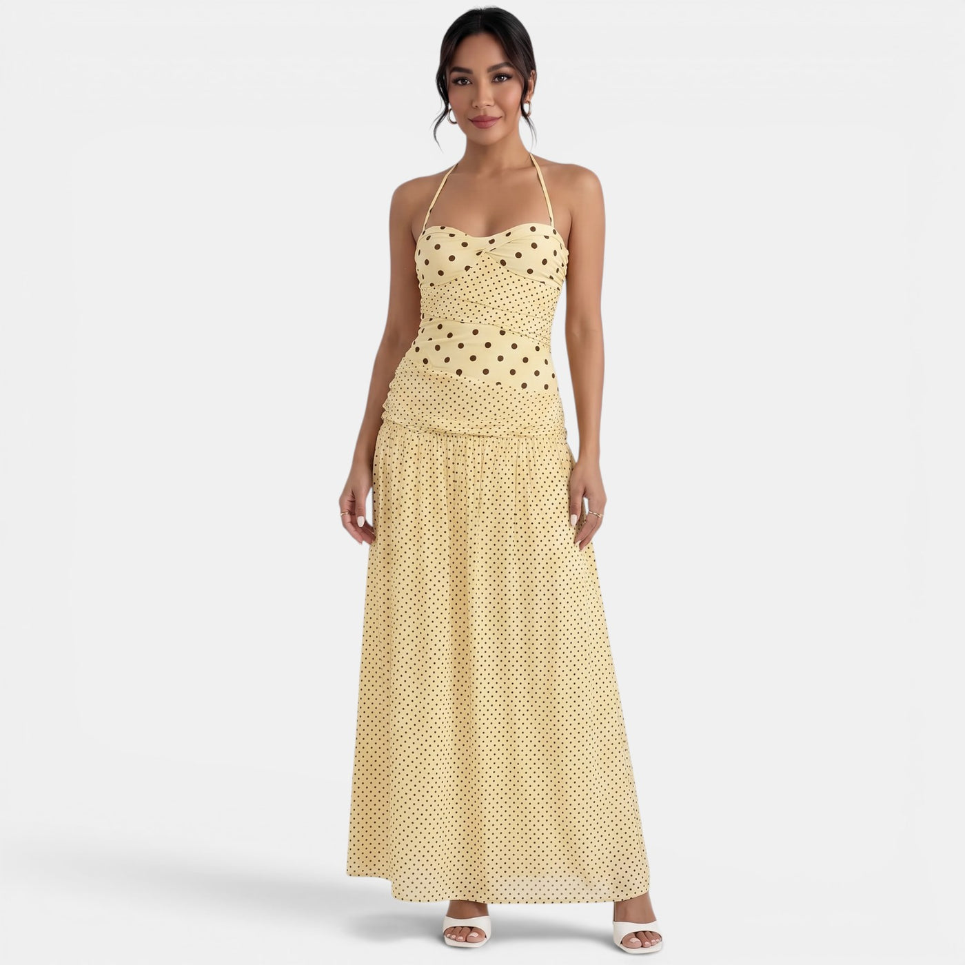 Women's Polka Dot Maxi Dress