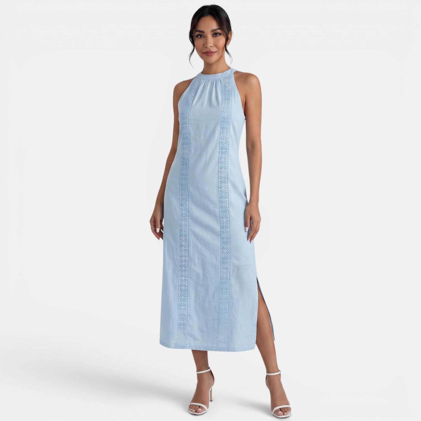 Women's Halter Lace Midi Dress Summer