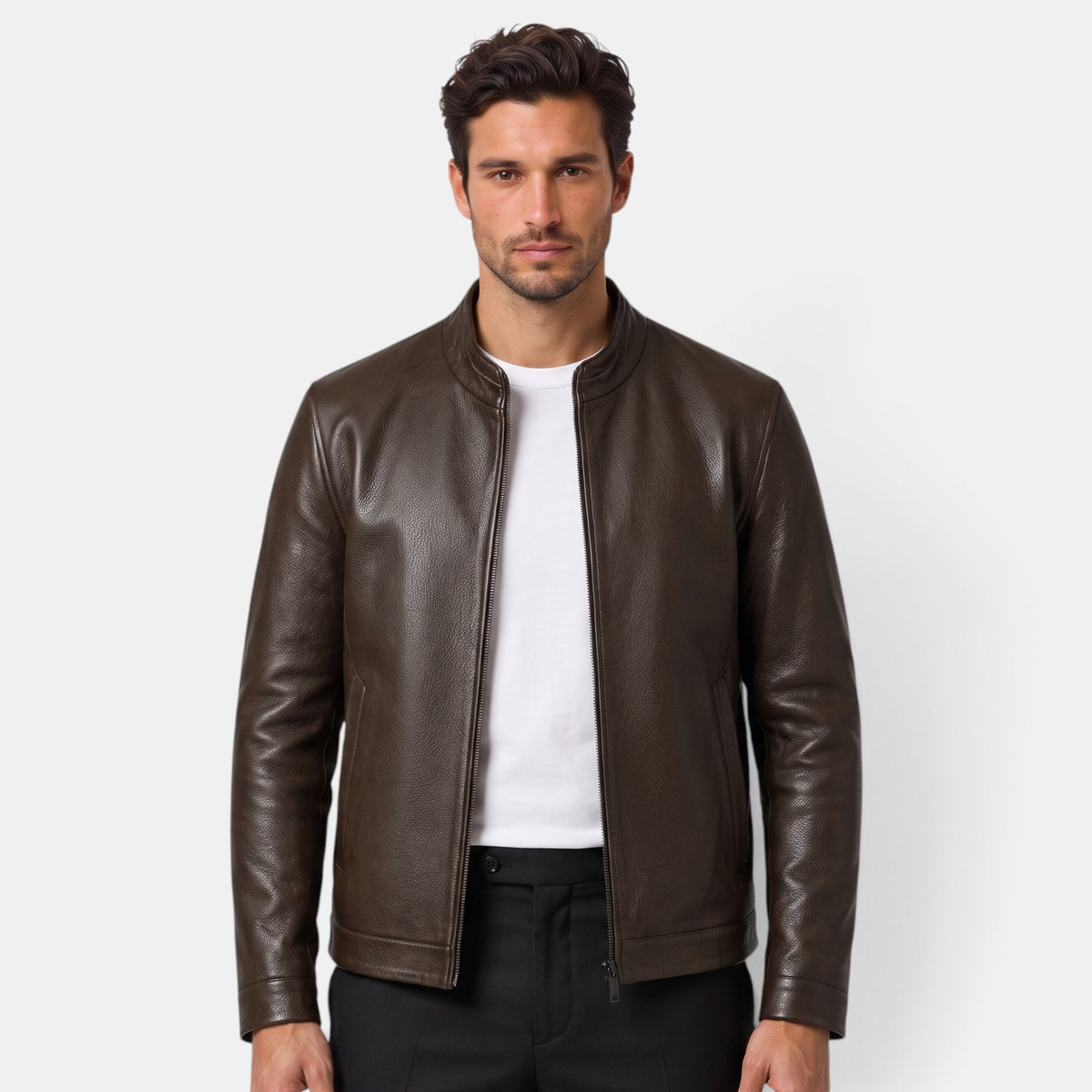 Chaqueta Efecto Piel Hombre