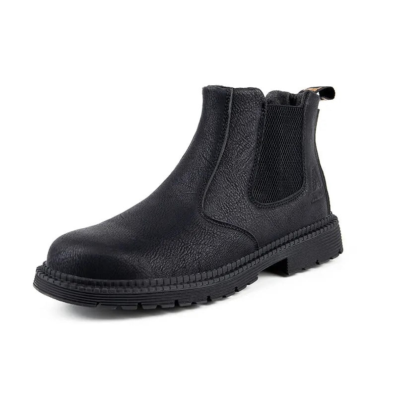 Men's Reinforced Toe Chelsea Work Boots - Durable Slip-On