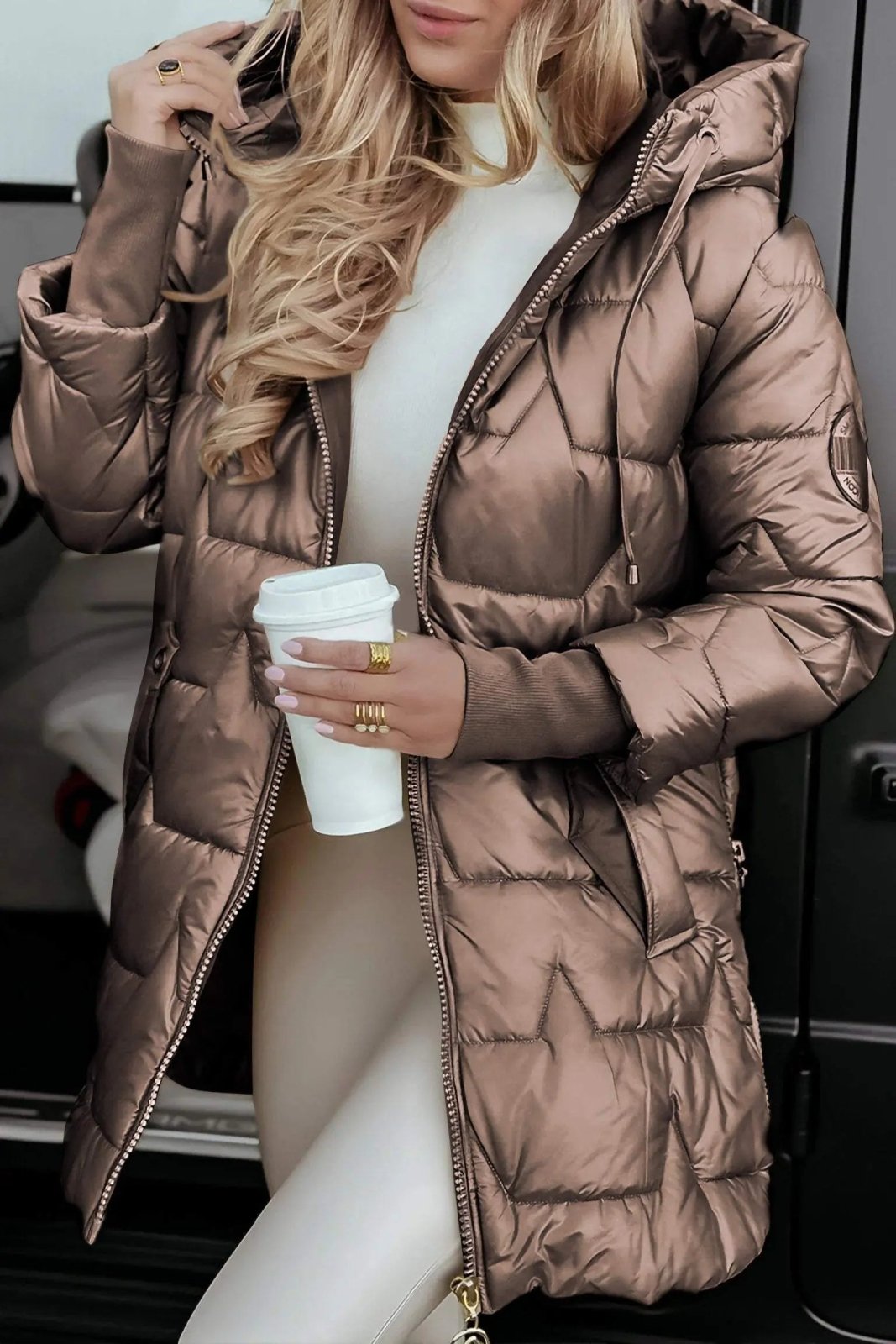 Chaqueta de Algodón Mujer con Capucha - Casual