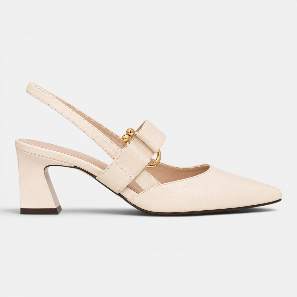 Women's Pointed Toe Ankle Strap Pumps - 2.4 Inch (6 cm) Mid Heel