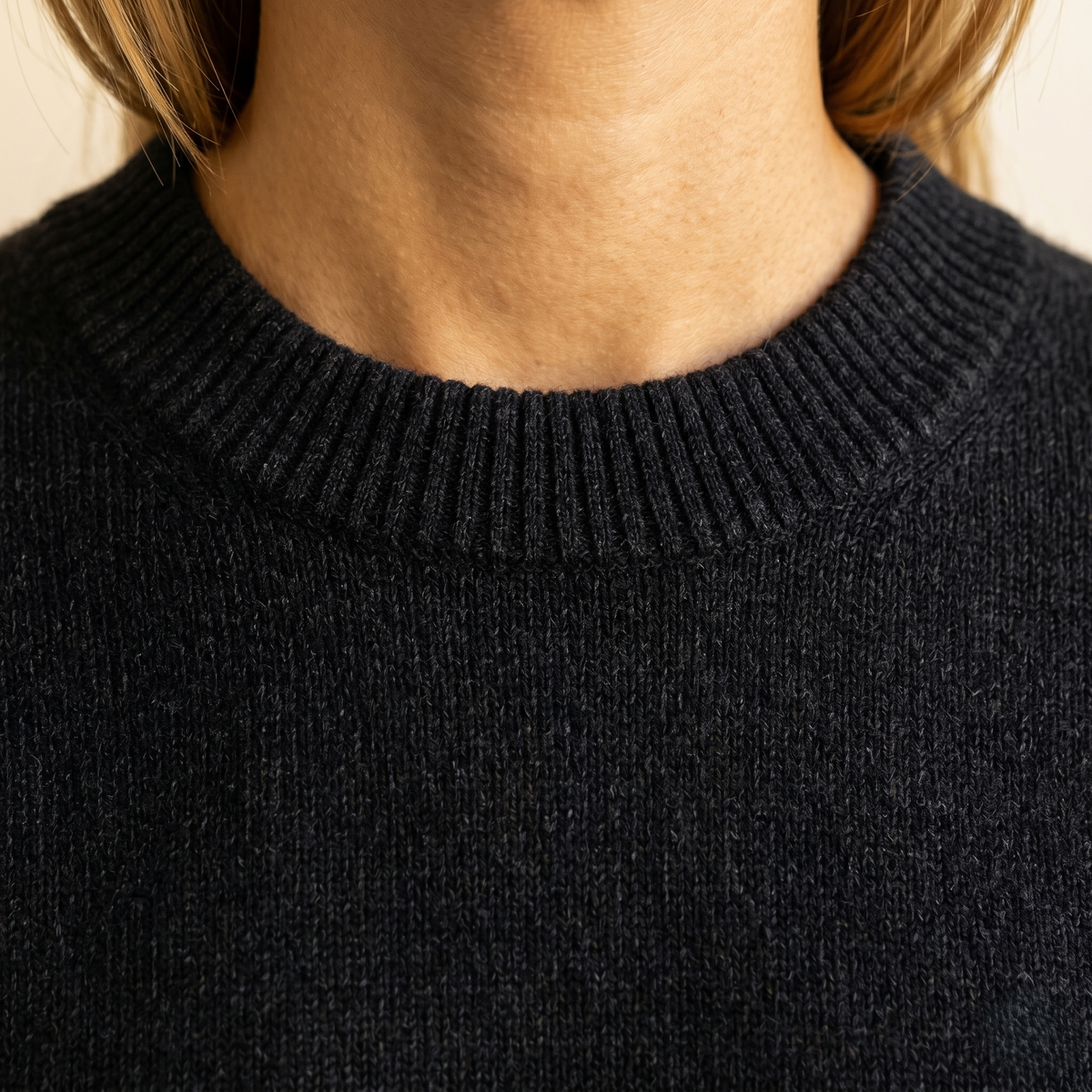 Jersey de Cuello Redondo de Cashmere Puro para Mujer