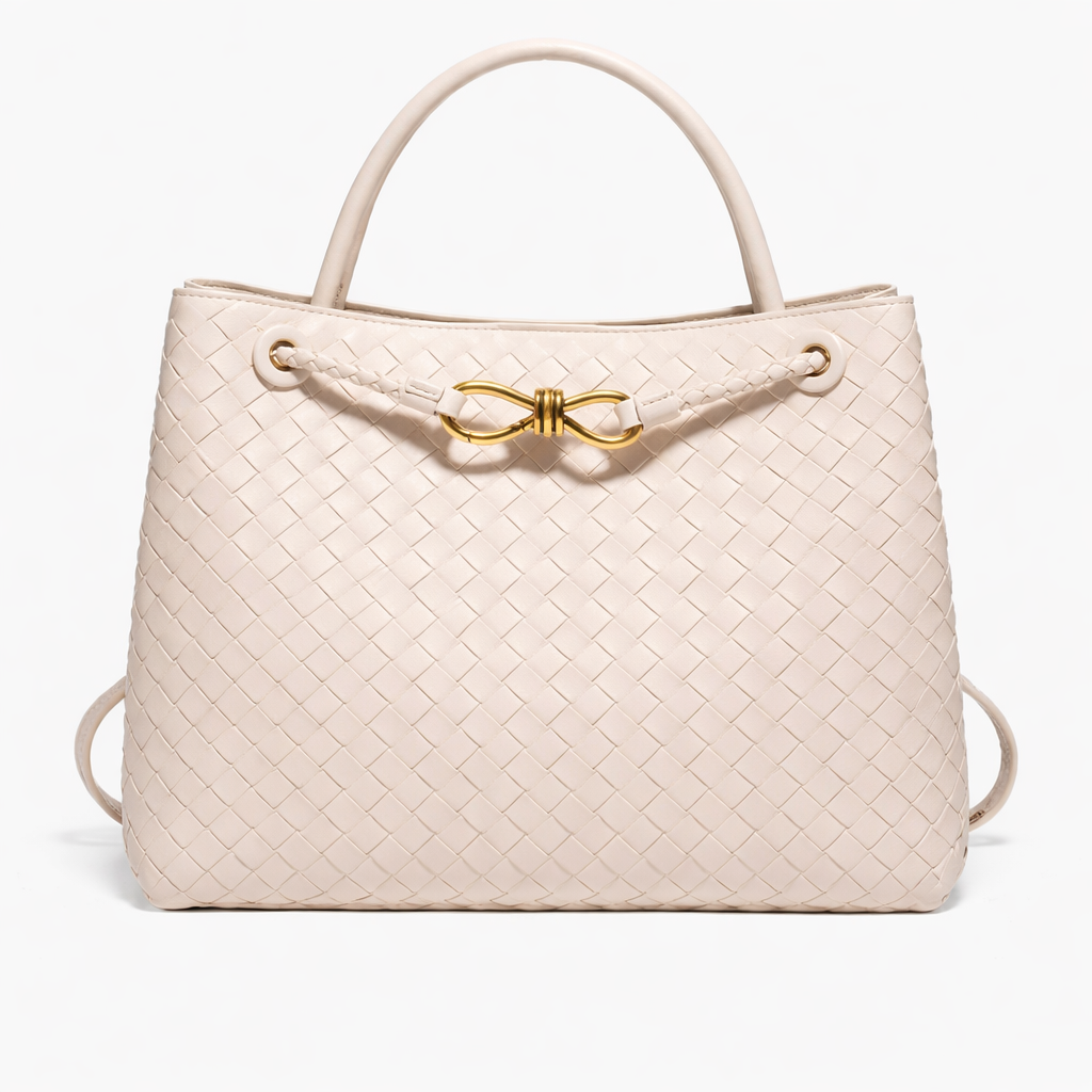 Women's Woven Vegan Leather Tote Bag - Everyday Shoulder Bag