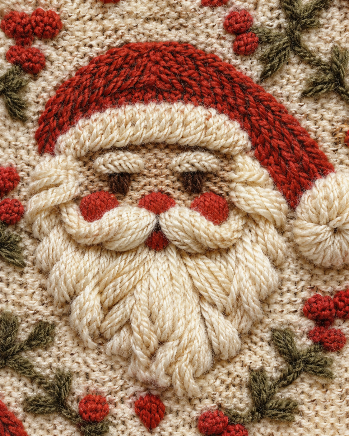 Cárdigan Navideño Mujer Papá Noel con Botones