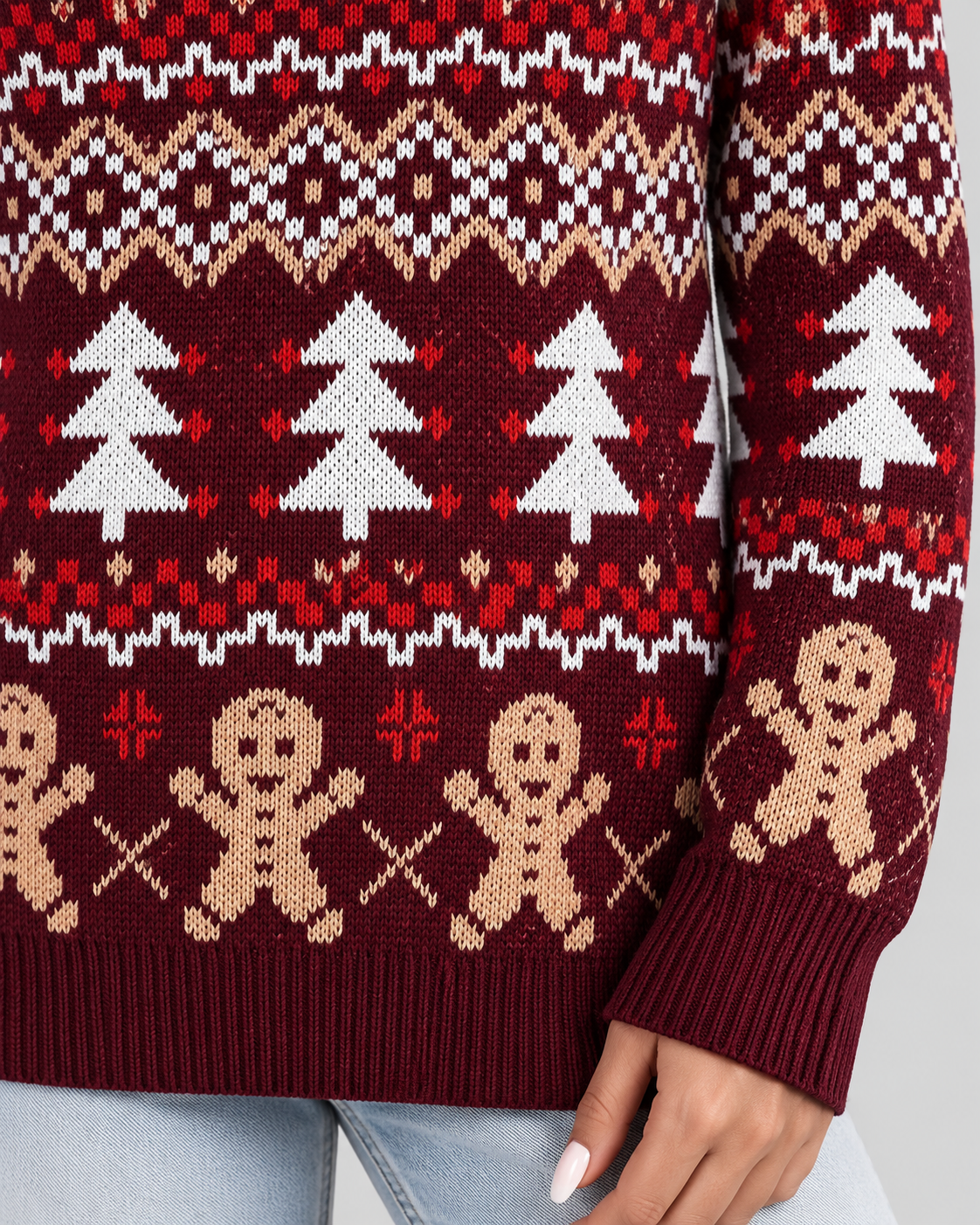 Women's Fair Isle Gingerbread Christmas Sweater