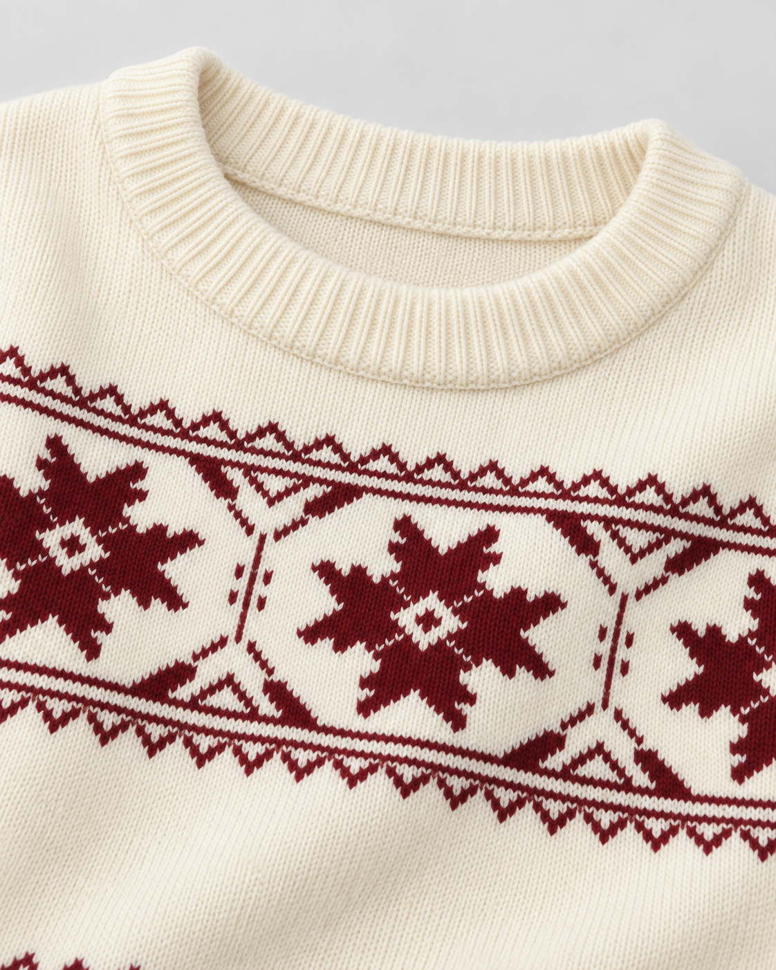 Jersey Fair Isle Mujer Copos de Nieve Cuello Redondo Oversize