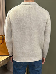 Jersey Polo Hombre Punto Canalé Manga Larga