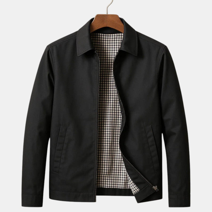 Chaqueta Hombre Ligera con Cremallera y Cuello Clásico
