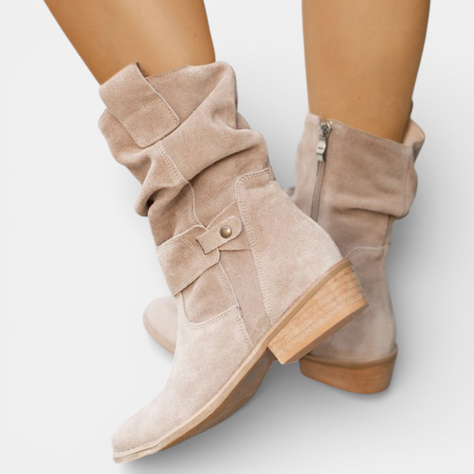 Women's Suede Western Boots with Pointed Toe