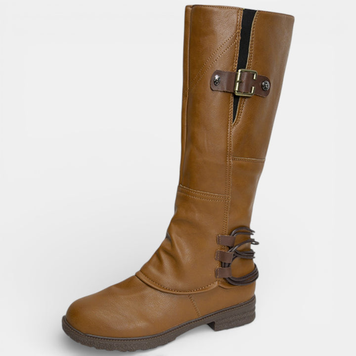 Botas Altas Mujer - Tacón Cuadrado, Punta Redonda, Cómodas y Cálidas