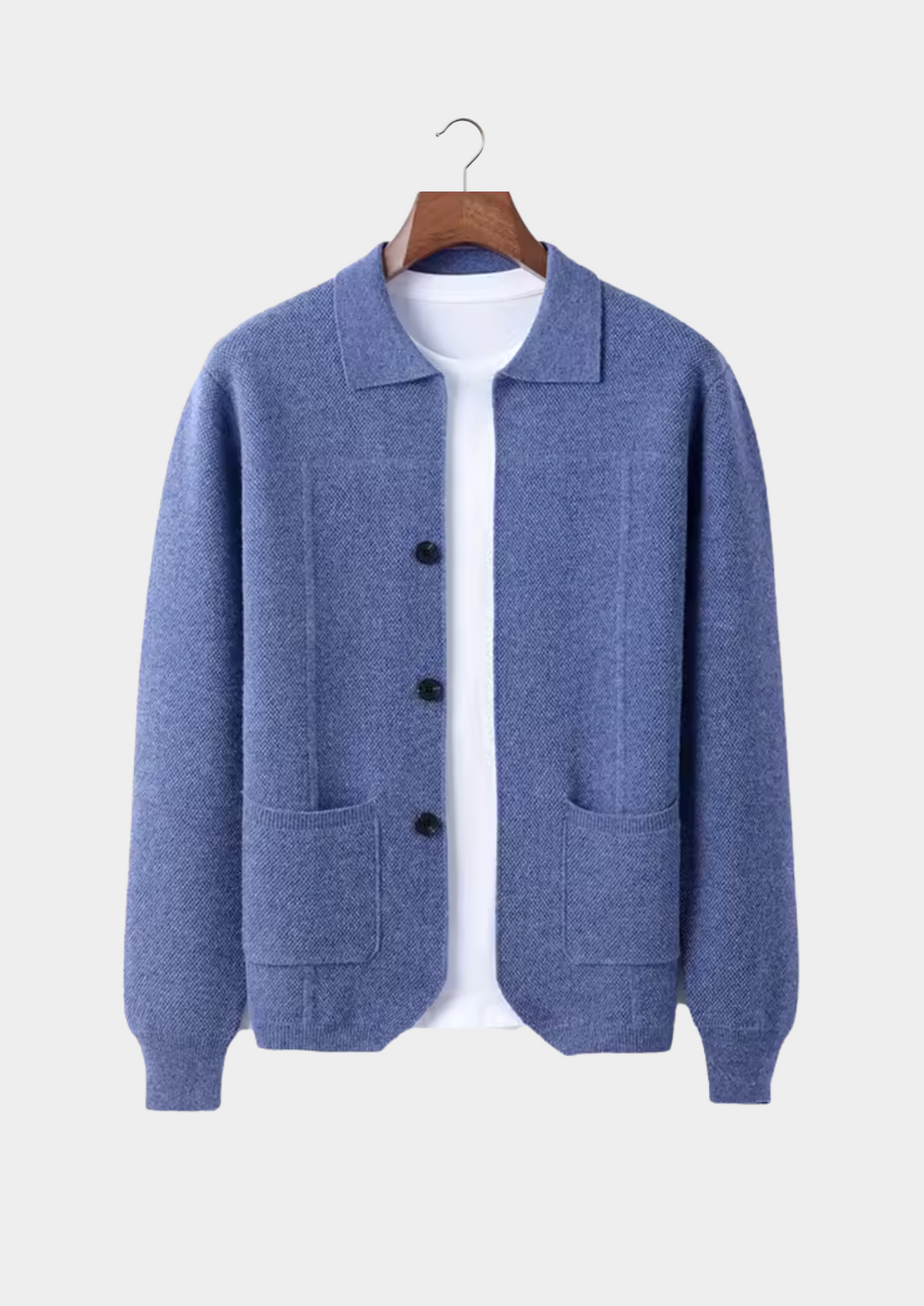 Sobrecamisa Hombre Cashmere Premium – 100% Cashmere con Botones