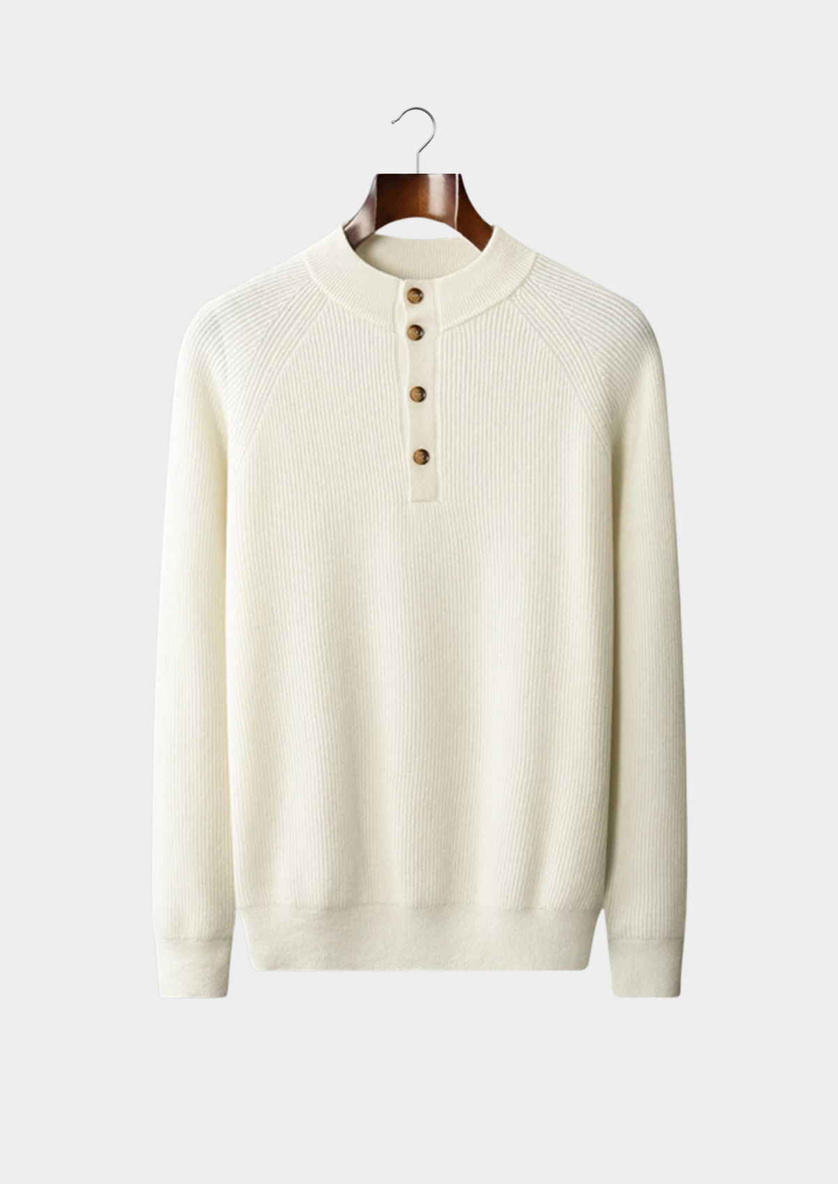 Jersey de Cashmere con Botones Premium – 100% Cashmere Clásico