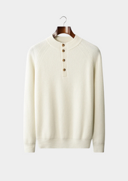Jersey de Cashmere con Botones Premium – 100% Cashmere Clásico