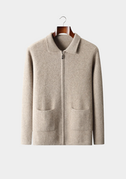 Men's Premium 100% Cashmere Cardigan – Zip Jacket