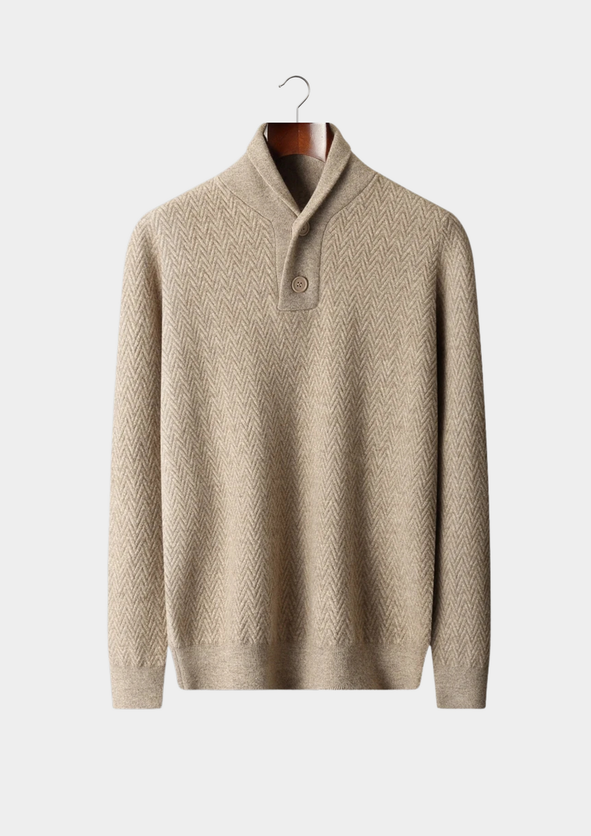 Jersey Hombre Premium 100% Cashmere – Cuello con Botones