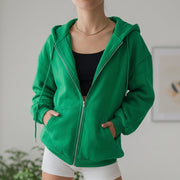 Sudadera Mujer Oversize de Punto Algodón con Cremallera