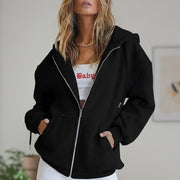 Sudadera Mujer Oversize de Punto Algodón con Cremallera