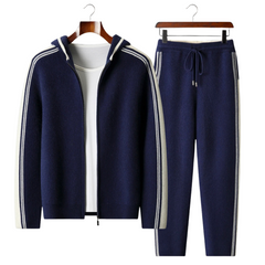 Men's 100% Cashmere Tracksuit - Two-Piece Matching Lounge Set