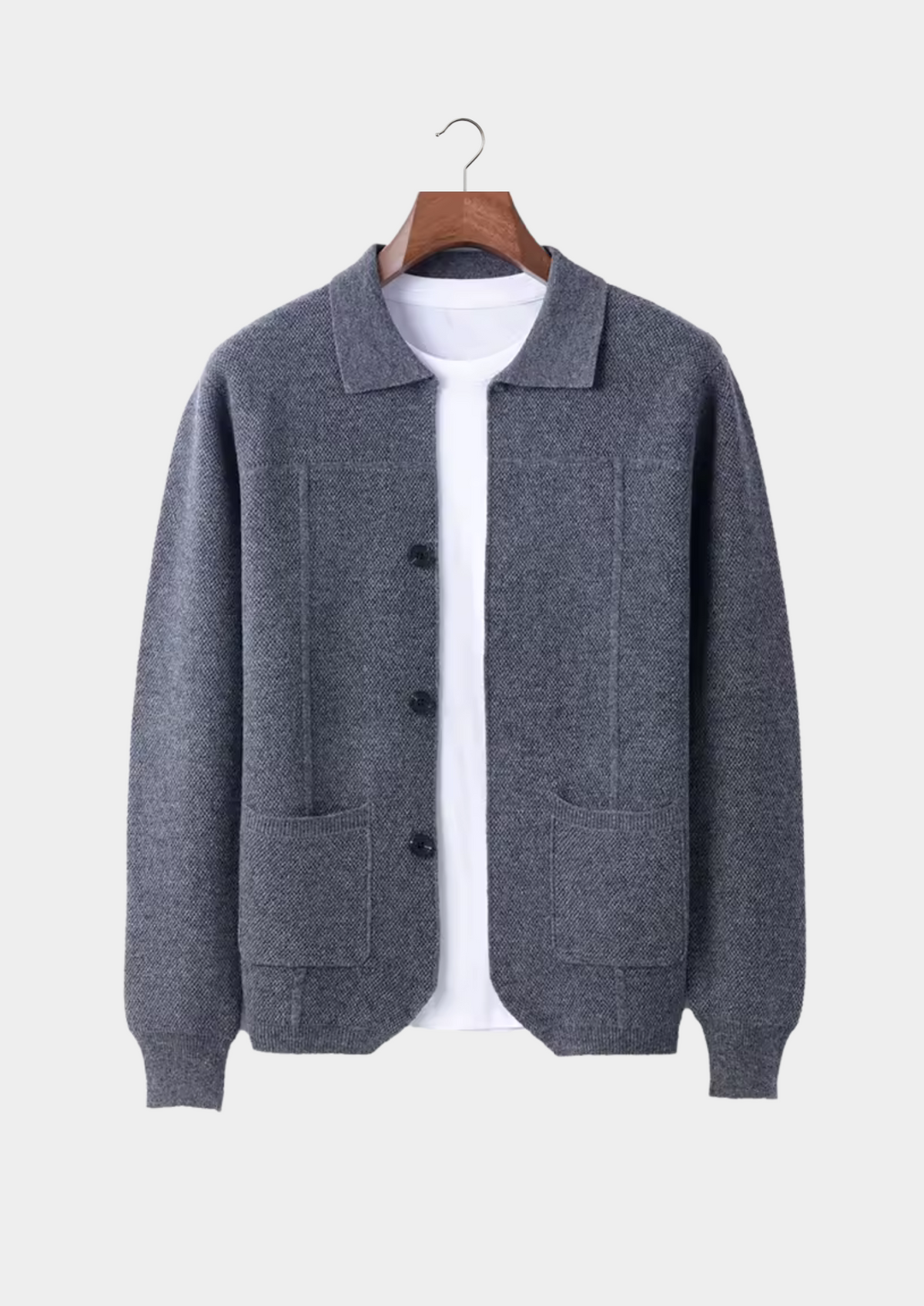 Sobrecamisa Hombre Cashmere Premium – 100% Cashmere con Botones