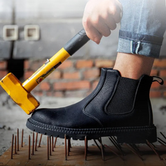 Men's Reinforced Toe Chelsea Work Boots - Durable Slip-On