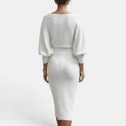 Women's Summer Short Dress with Large Bow and Pearls