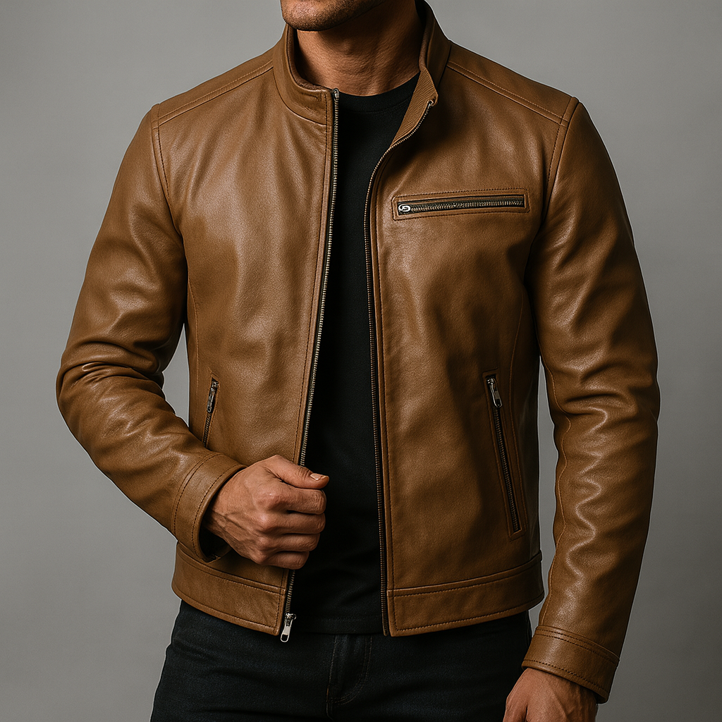 Chaqueta de Cuero Hombre Estilo Vintage