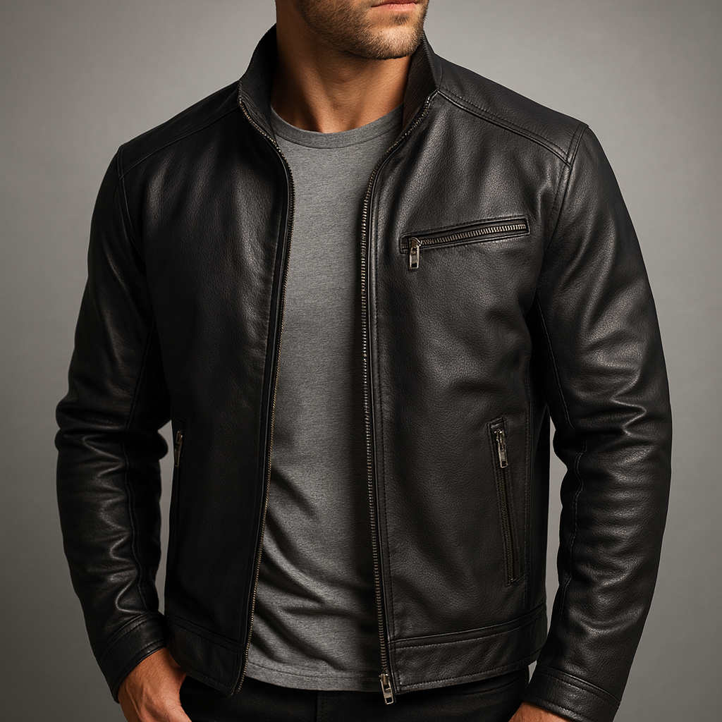 Chaqueta de Cuero Hombre Estilo Vintage