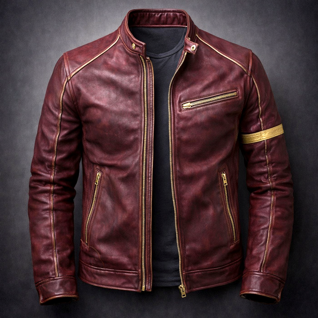 Chaqueta de Cuero Hombre Envejecida
