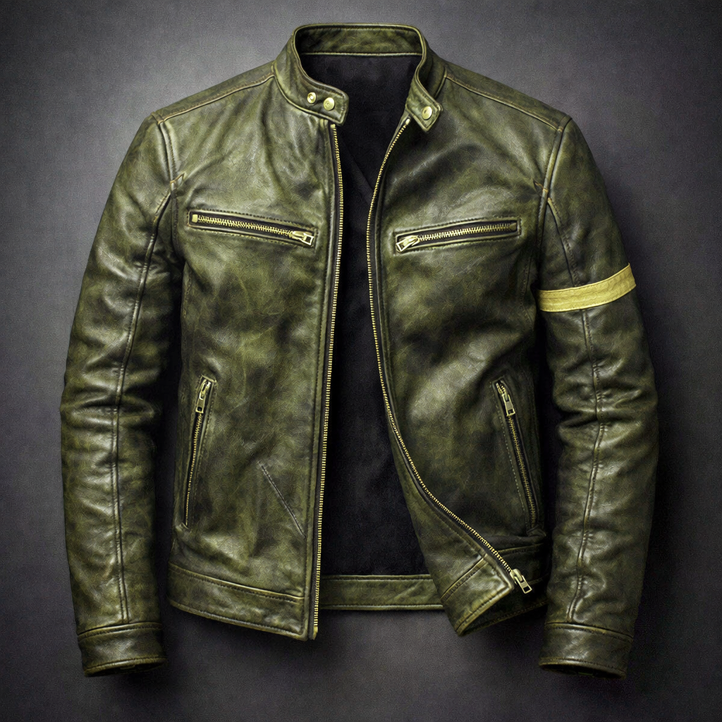 Chaqueta de Cuero Hombre Envejecida
