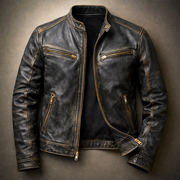 Chaqueta de Cuero Hombre Envejecida
