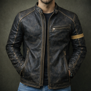 Chaqueta de Cuero Hombre Envejecida