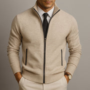 Men's Merino Wool and Cotton Full-Zip Cardigan