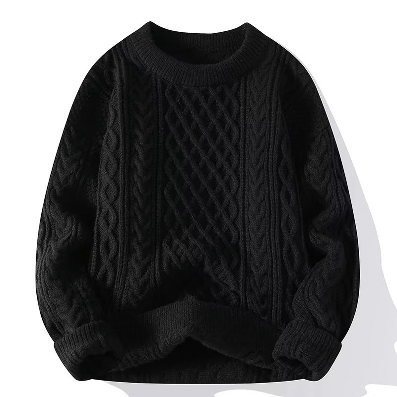 Jersey Mujer de Punto Trenzado con Cuello Redondo