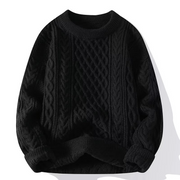Jersey Mujer de Punto Trenzado con Cuello Redondo